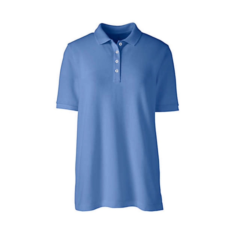 Lands’ End School Uniform Women's Plus Size Banded Short Sleeve Mesh Polo